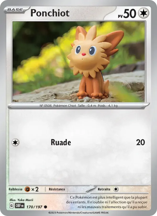 Carte Pokémon Ponchiot — Flammes Obsidiennes