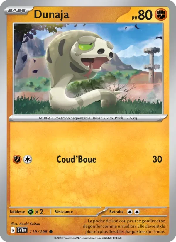 Carte Pokémon Dunaja — Écarlate et Violet