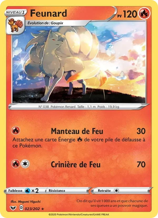 Carte Pokémon Feunard — Épée et Bouclier