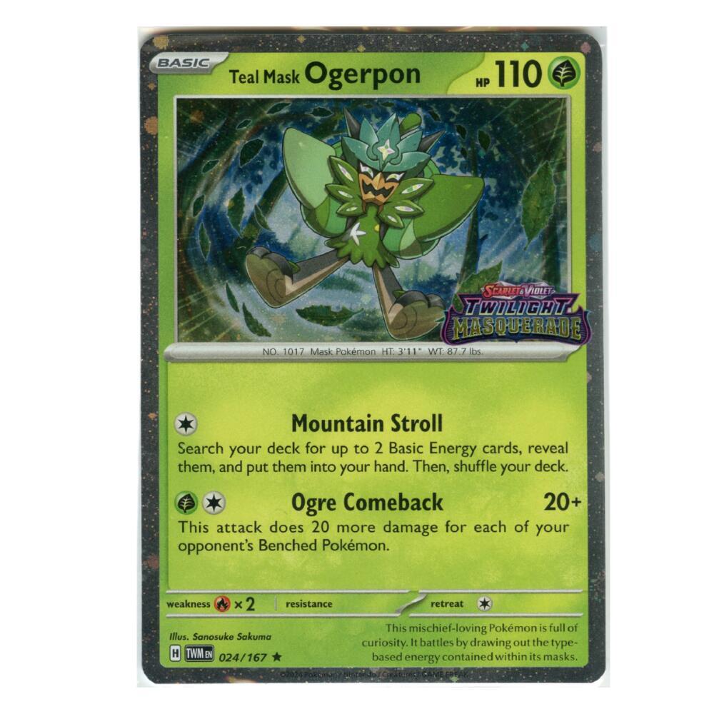 Carte Pokémon Ogerpon Masque Turquoise — Mascarade Crépusculaire