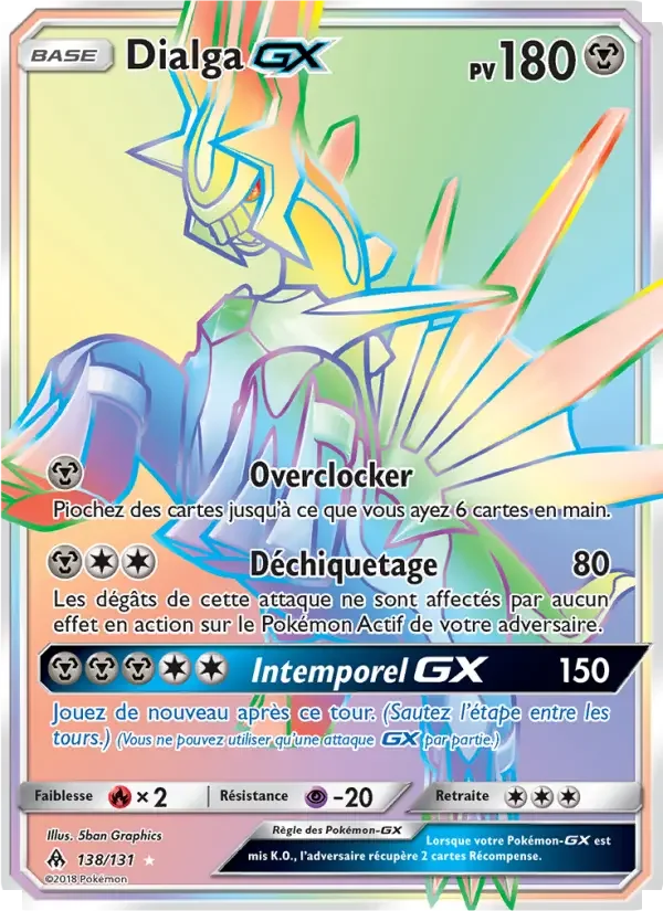 Carte Pokémon Dialga GX — Lumière Interdite