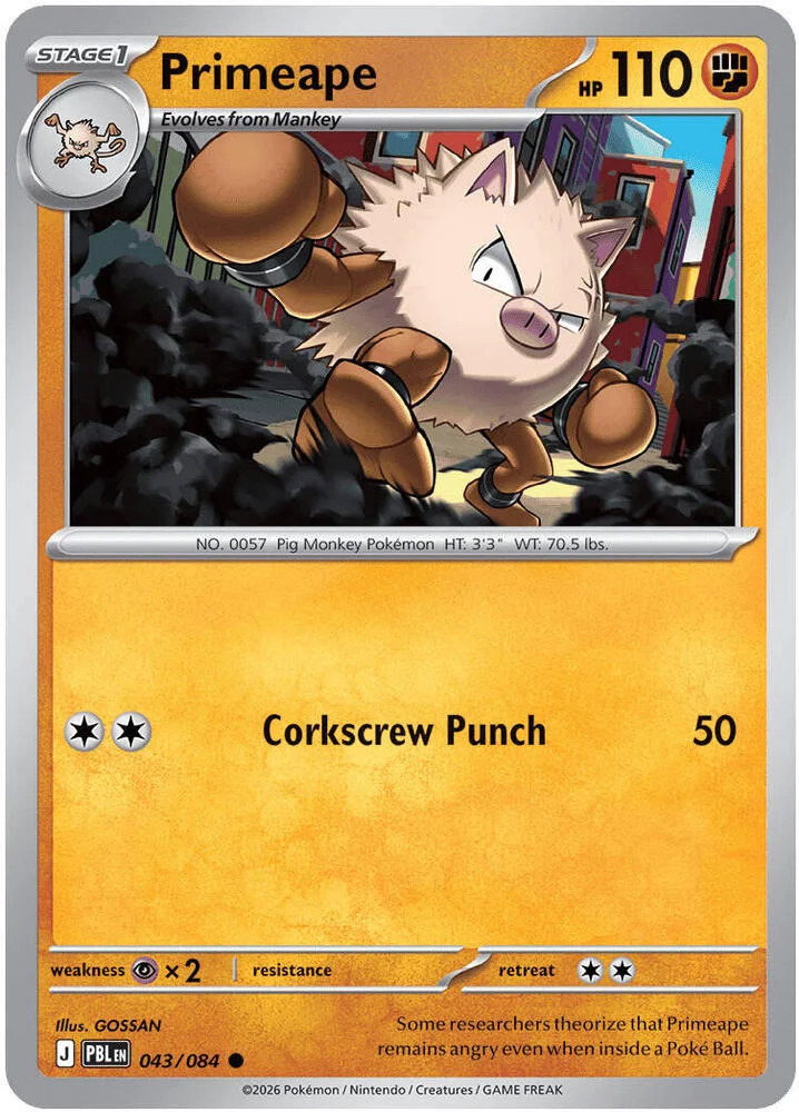 Carte Pokémon Primeape — Nuit Noire