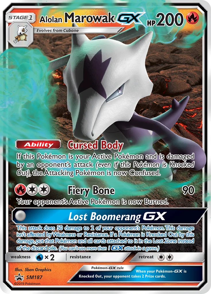 Carte Pokémon Ossatueur d’Alola GX — Promos Soleil et Lune