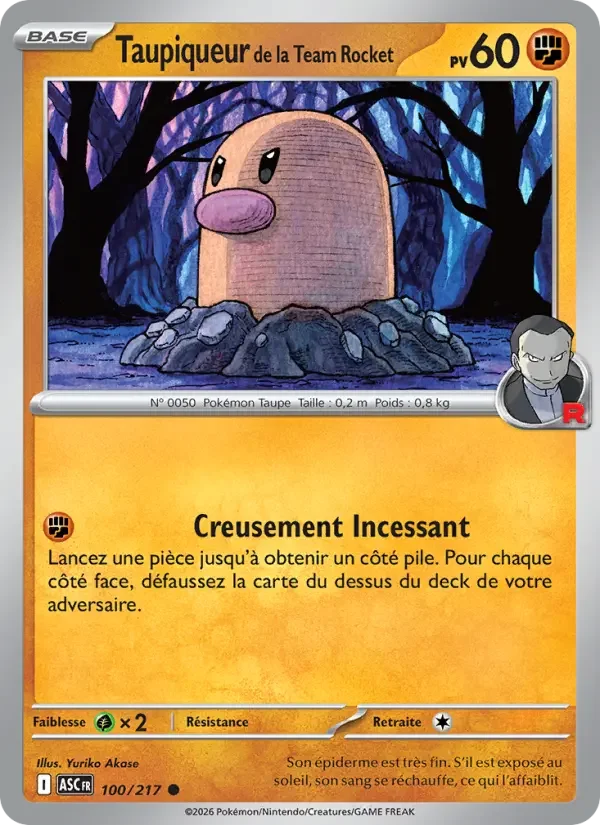 Carte Taupiqueur de la Team Rocket