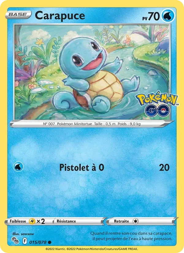 Carte Pokémon Carapuce — Pokémon GO