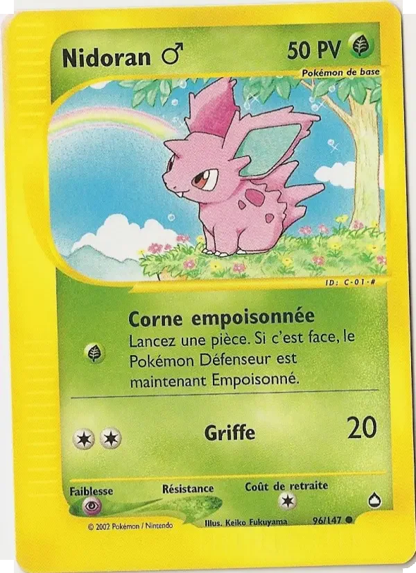 Carte Pokémon Nidoran ♂ — Aquapolis