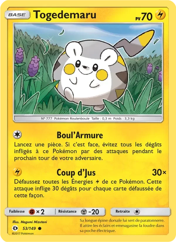 Carte Pokémon Togedemaru — Soleil et Lune