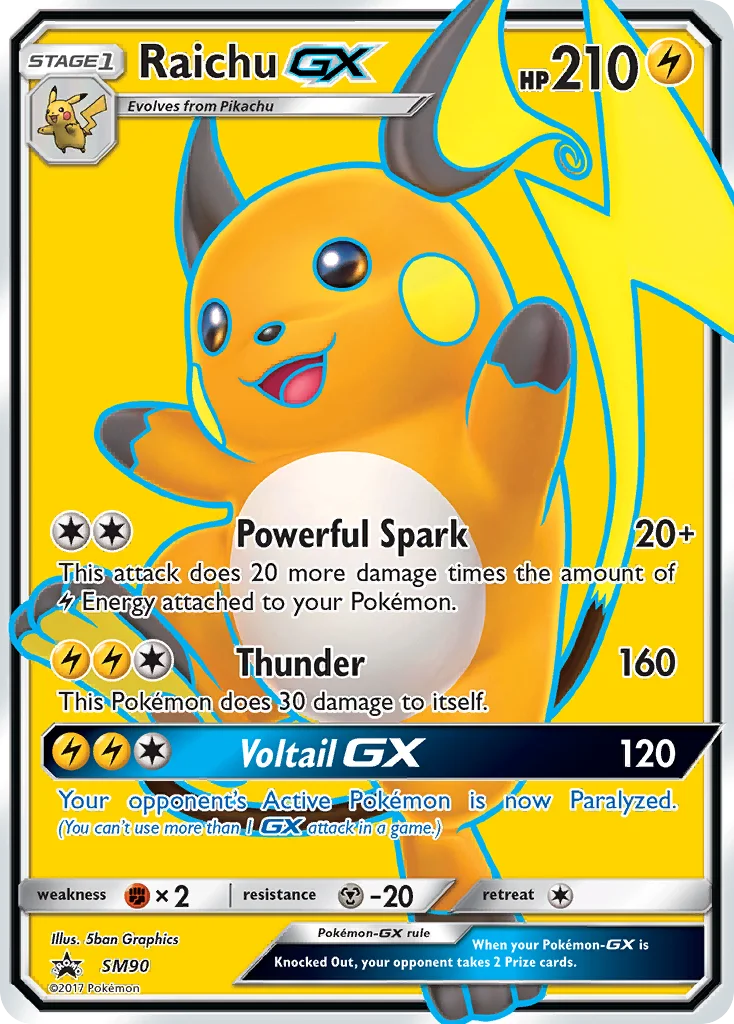 Carte Pokémon Raichu GX — Promos Soleil et Lune