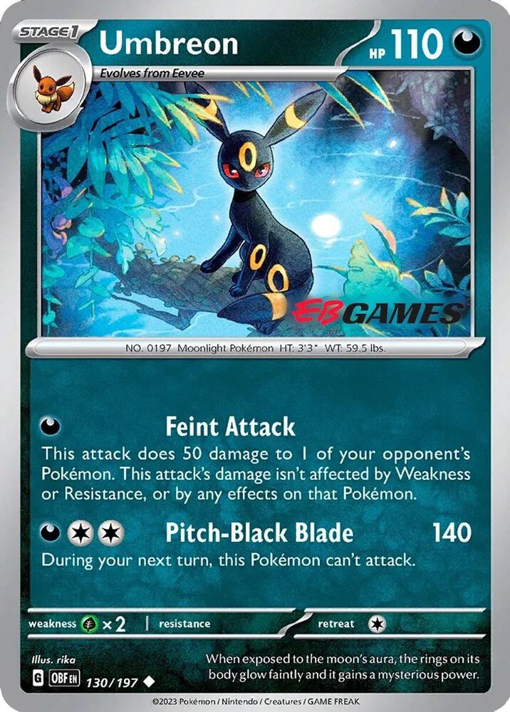 Carte Pokémon Noctali — Flammes Obsidiennes
