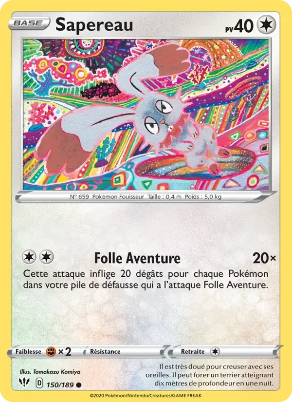 Carte Pokémon Sapereau — Ténèbres Embrasées
