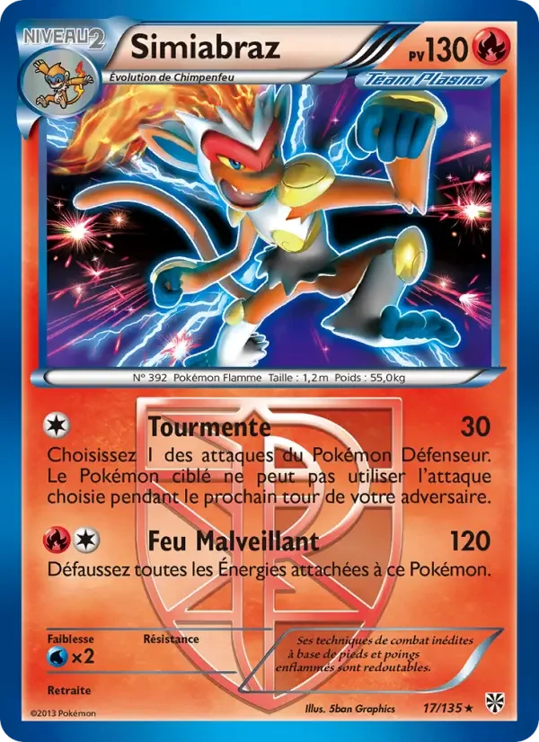 Carte Pokémon Simiabraz — Tempête Plasma