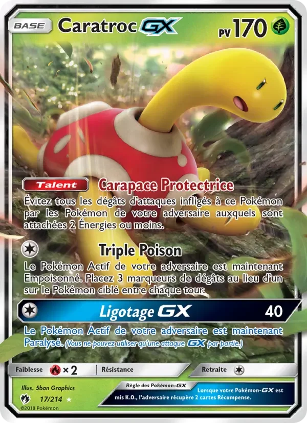 Carte Pokémon Caratroc GX — Tonnerre Perdu