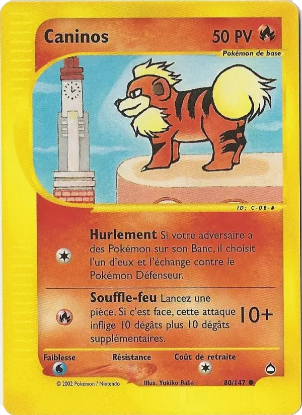Carte Pokémon Caninos — Aquapolis