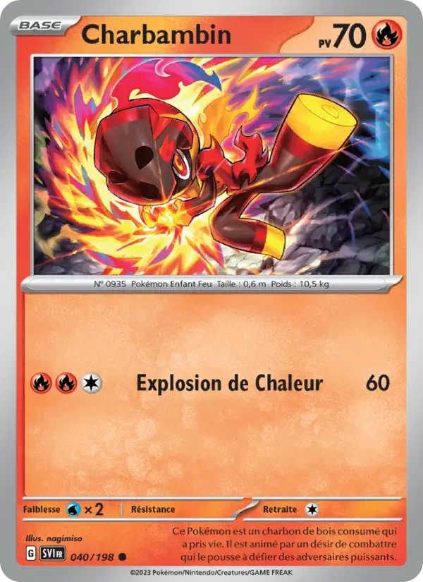 Carte Pokémon Charbambin — Écarlate et Violet