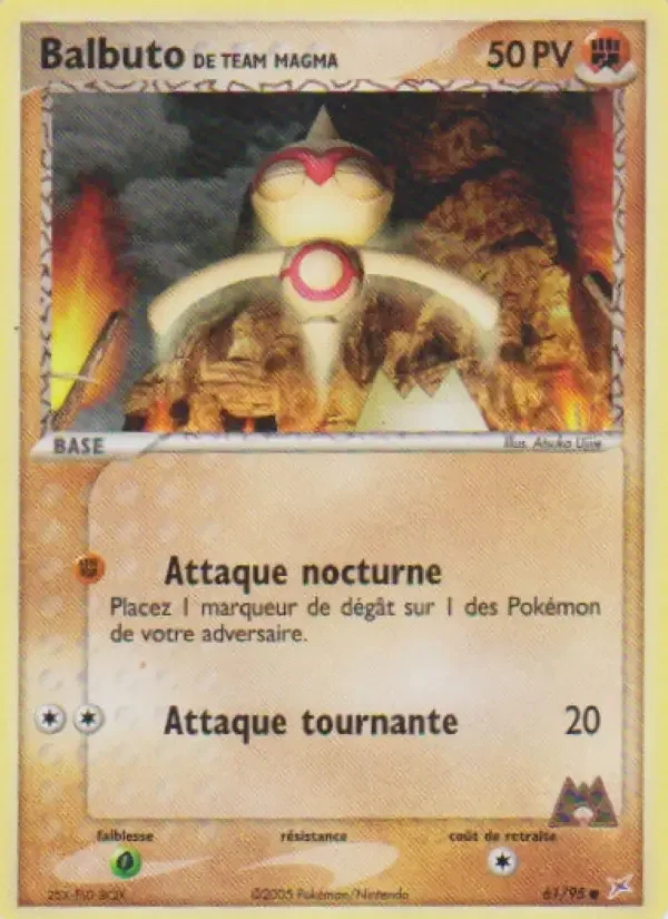 Carte Pokémon Balbuto de Team Magma — Team Magma vs Team Aqua