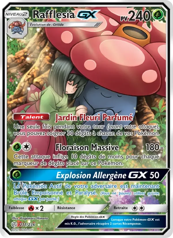Carte Pokémon Rafflesia GX — Éclipse Cosmique