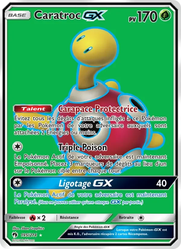 Carte Pokémon Caratroc GX — Tonnerre Perdu