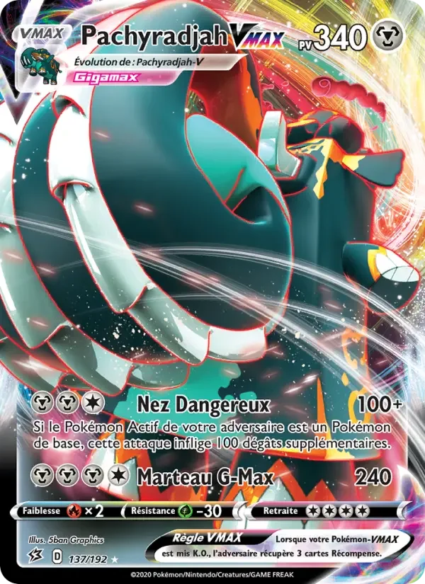 Carte Pokémon Pachyradjah VMAX — Clash des Rebelles
