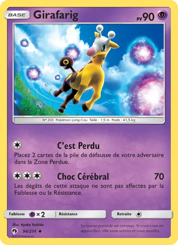 Carte Pokémon Girafarig — Tonnerre Perdu