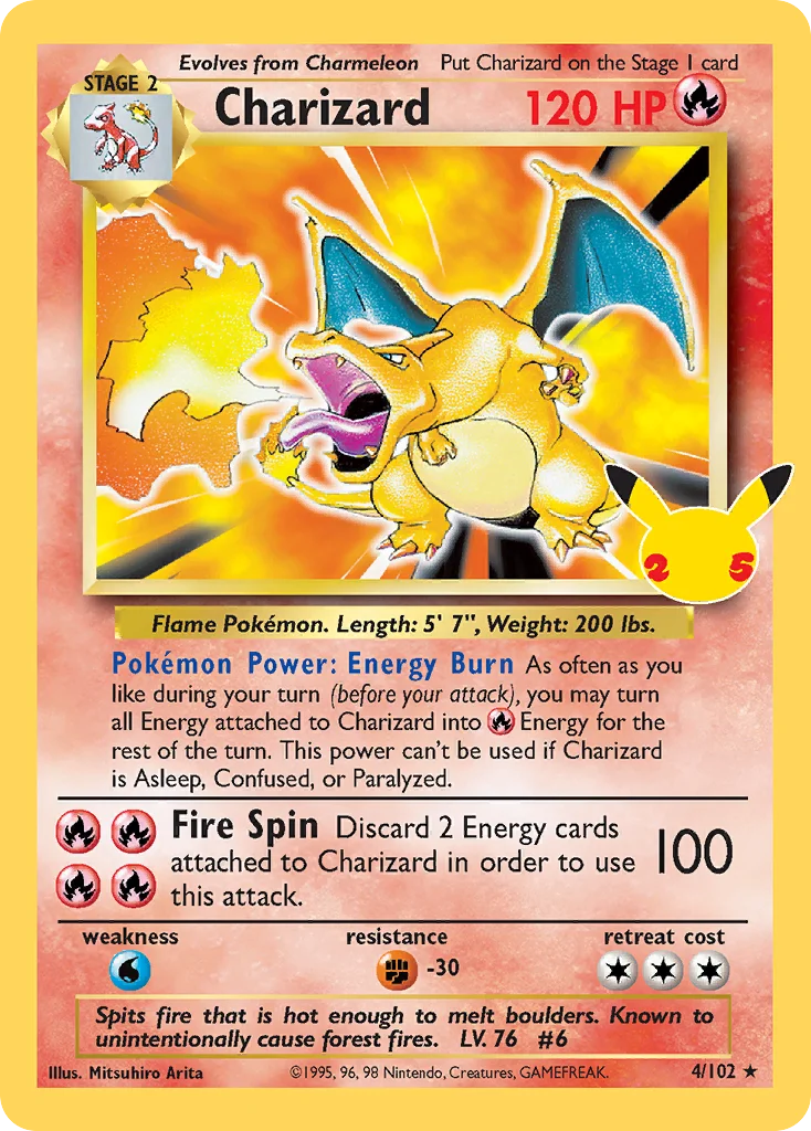 Carte Pokémon Dracaufeu — Célébrations