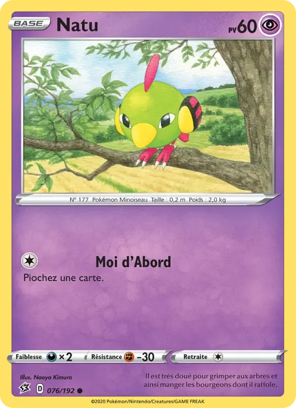 Carte Pokémon Natu — Clash des Rebelles