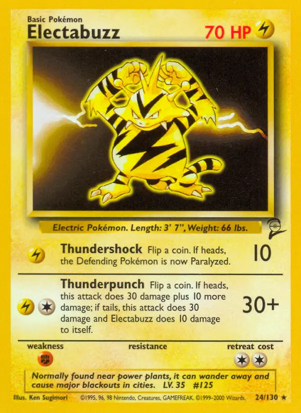 Carte Pokémon Élektek — Base Set 2