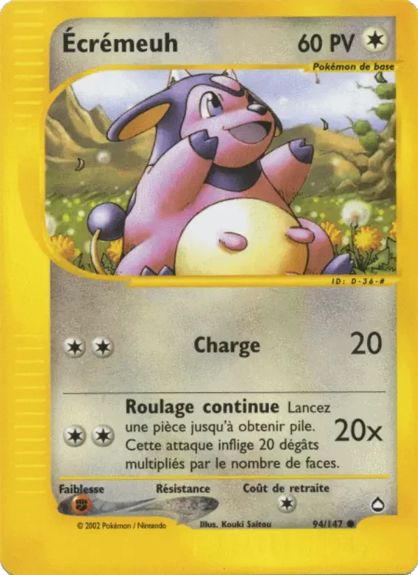 Carte Pokémon Écrémeuh — Aquapolis