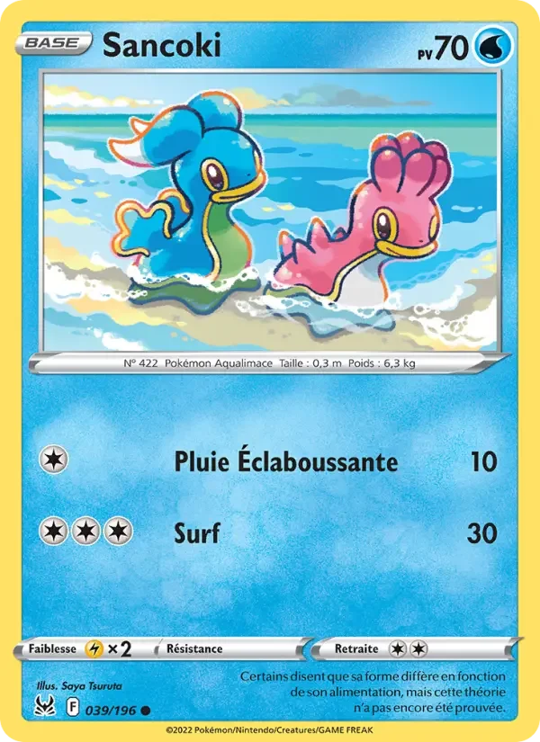 Carte Pokémon Sancoki — Origine Perdue