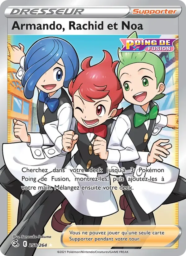 Carte Pokémon Armando, Rachid et Noa — Poing de Fusion