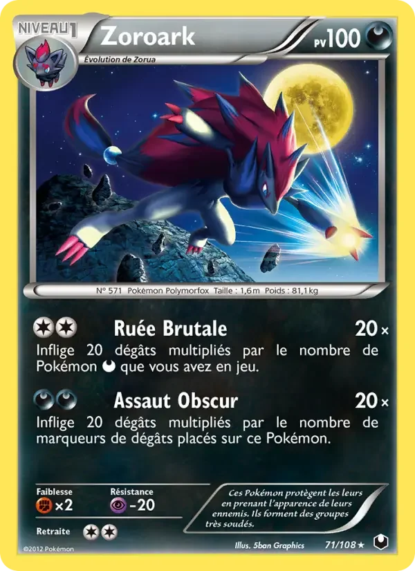 Carte Pokémon Zoroark — Explorateurs Obscurs
