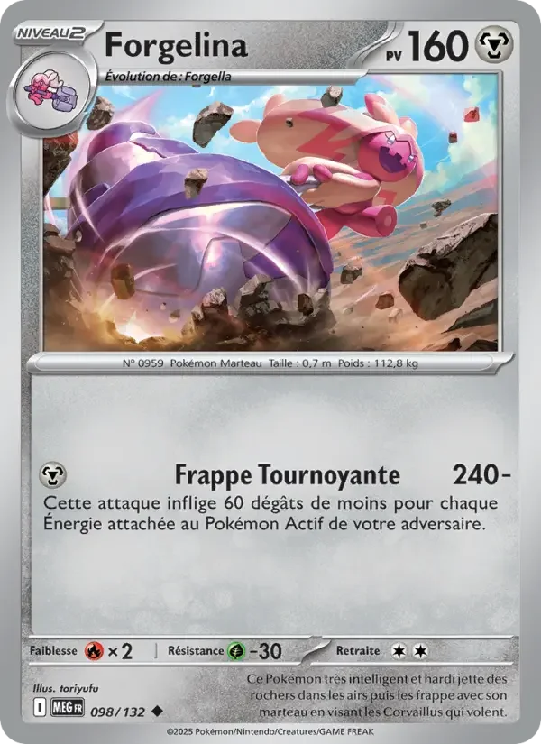 Carte Pokémon Forgelina — Méga-Évolution