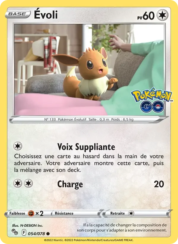 Carte Pokémon Évoli — Pokémon GO