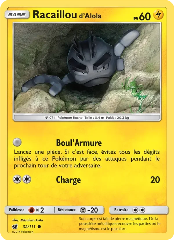Carte Pokémon Racaillou d’Alola — Invasion Carmin
