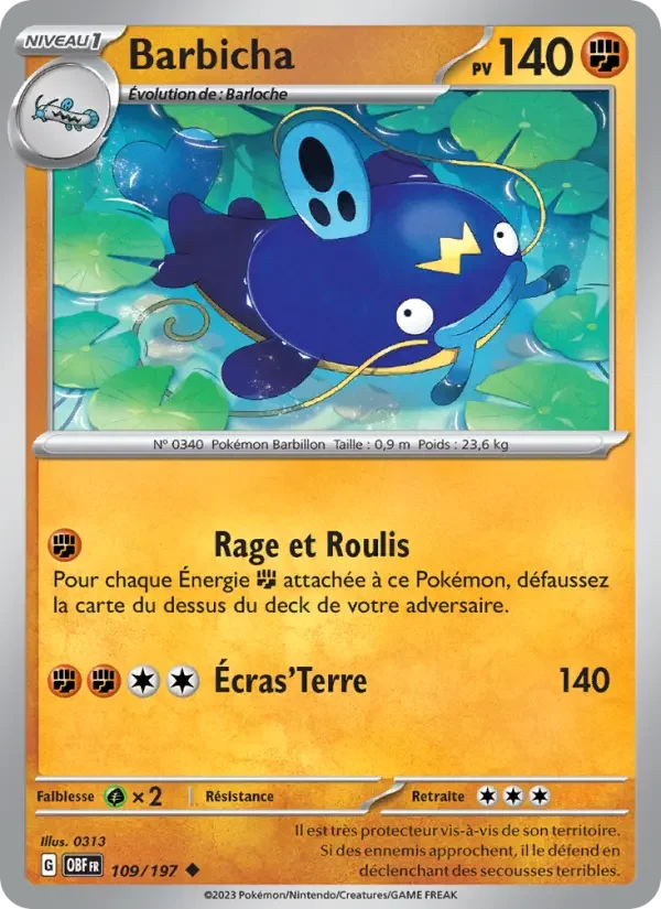 Carte Pokémon Barbicha — Flammes Obsidiennes