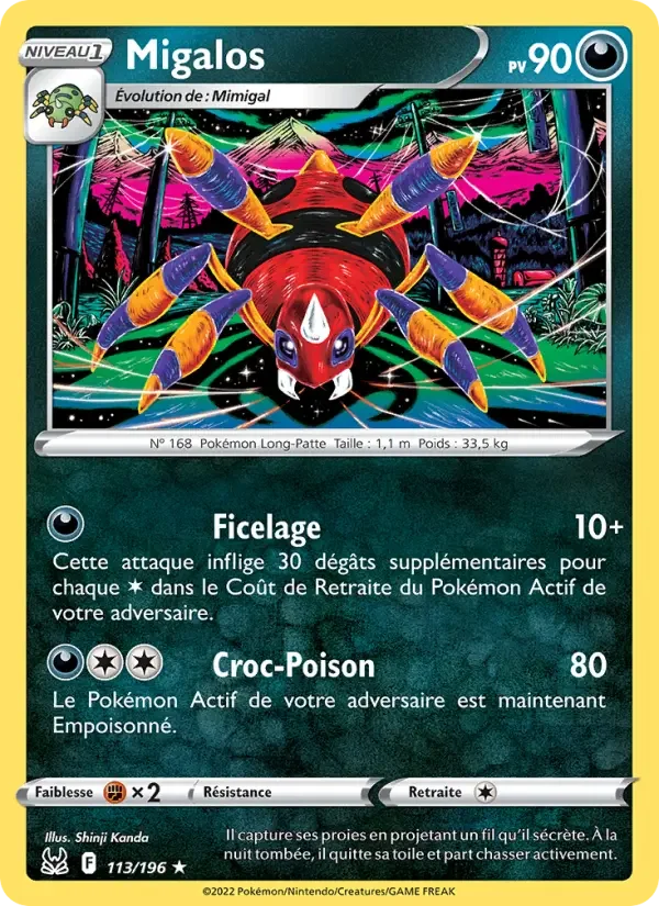 Carte Pokémon Migalos — Origine Perdue