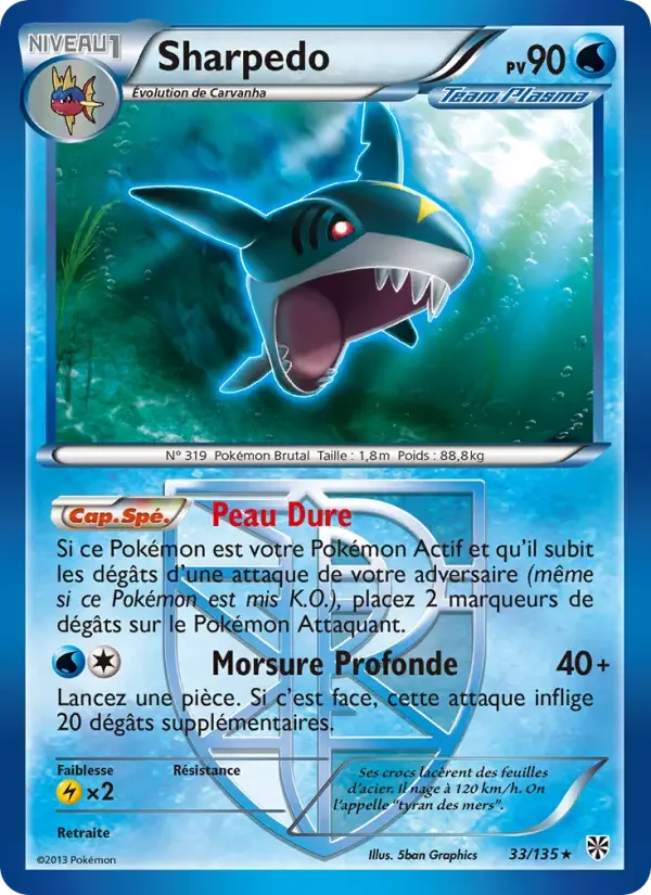Carte Pokémon Sharpedo — Tempête Plasma