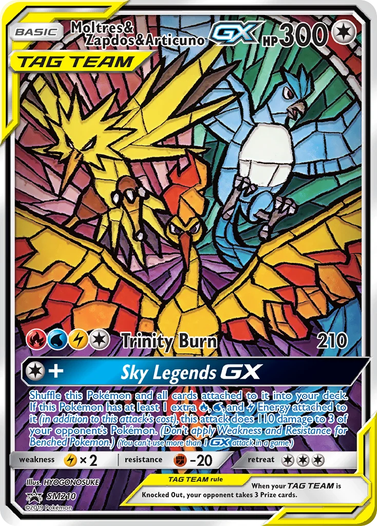 Carte Pokémon Sulfura, Électhor et Artikodin GX — Promos Soleil et Lune