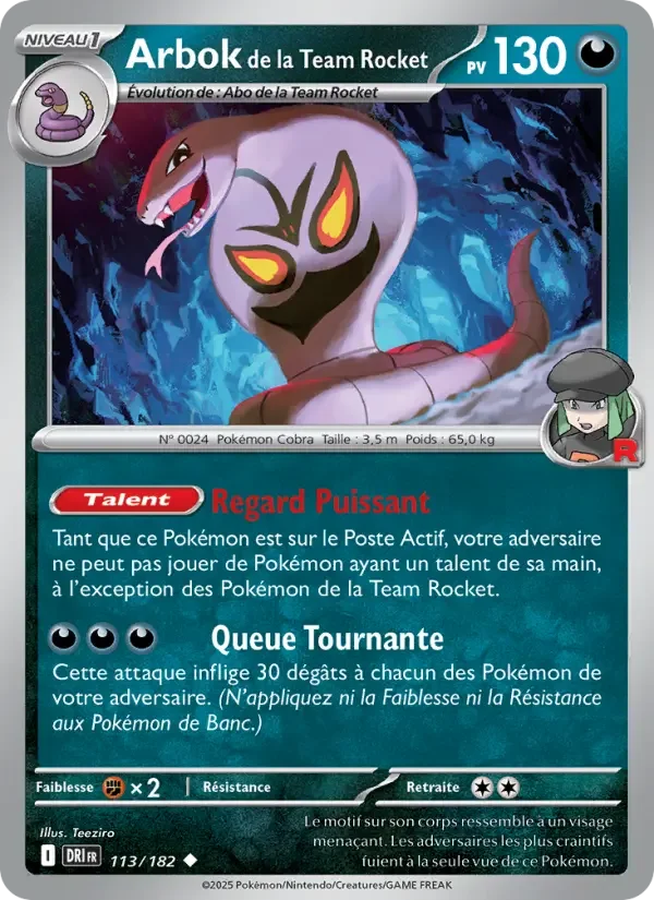 Carte Pokémon Arbok de la Team Rocket — Rivalités Destinées