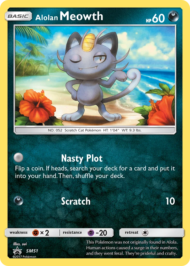 Carte Pokémon Alolan Meowth — Promos Soleil et Lune