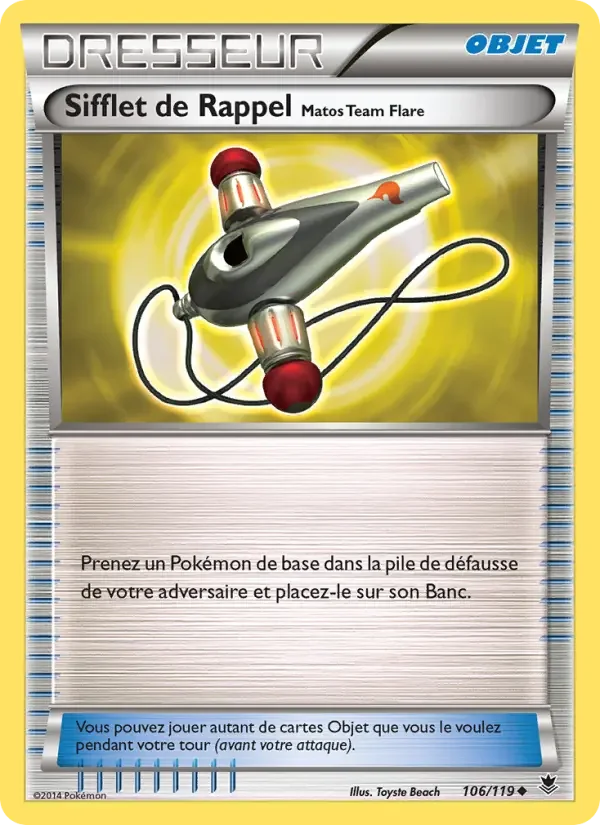 Carte Sifflet de Rappel Matos Team Flare
