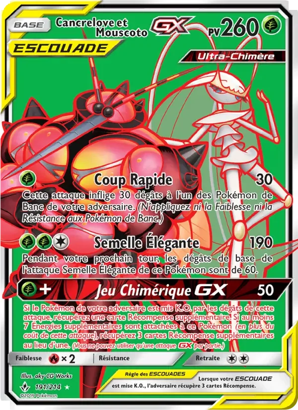 Carte Pokémon Cancrelove et Mouscoto GX — Alliance Infaillible