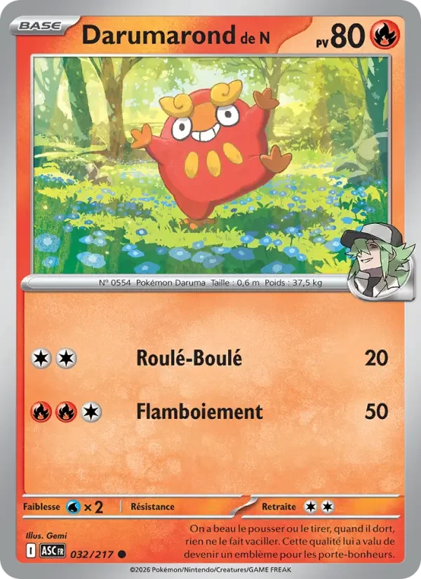 Carte Pokémon Darumarond de N — Héros Transcendants