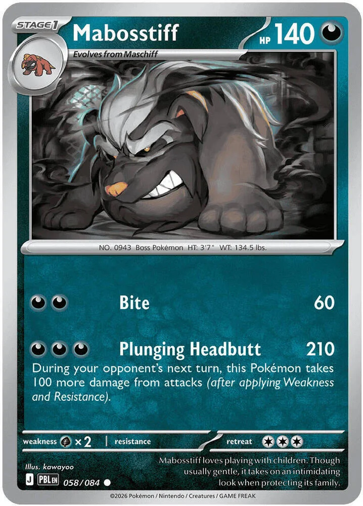 Carte Pokémon Mabosstiff — Nuit Noire