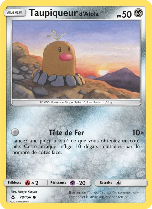 Carte Pokémon Taupiqueur d’Alola — Ultra-Prisme