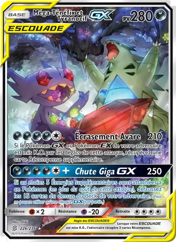 Carte Pokémon Méga-Ténéfix et Tyranocif GX — Harmonie des Esprits
