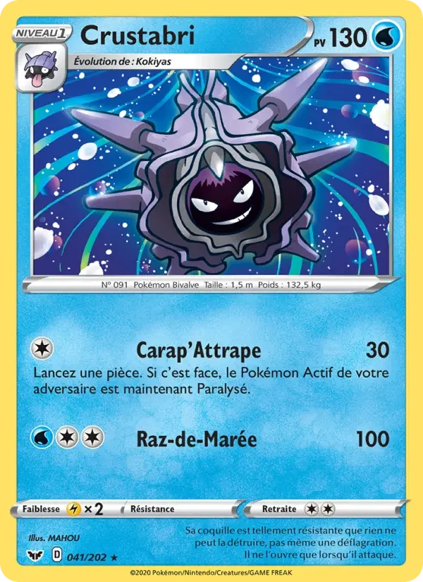 Carte Pokémon Crustabri — Épée et Bouclier