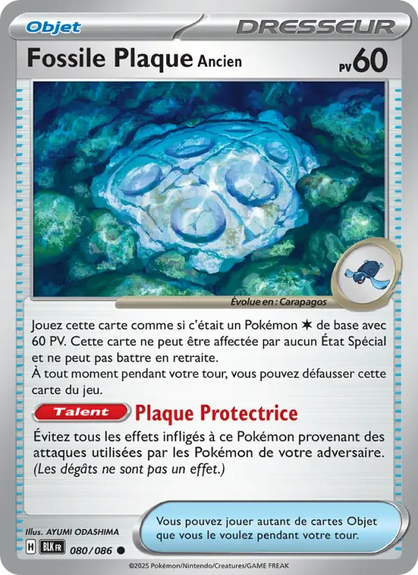 Carte Pokémon Fossile Plaque Ancien — Foudre Noire