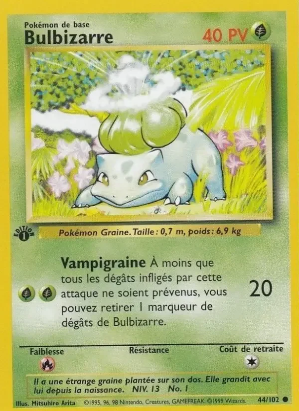 Carte Pokémon Bulbizarre — Set de base