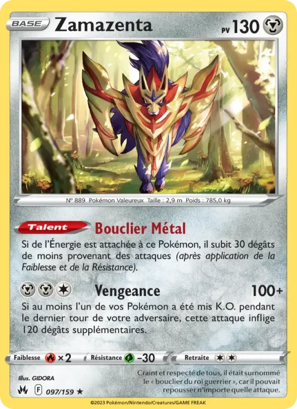 Carte Pokémon Zamazenta — Zénith Suprême
