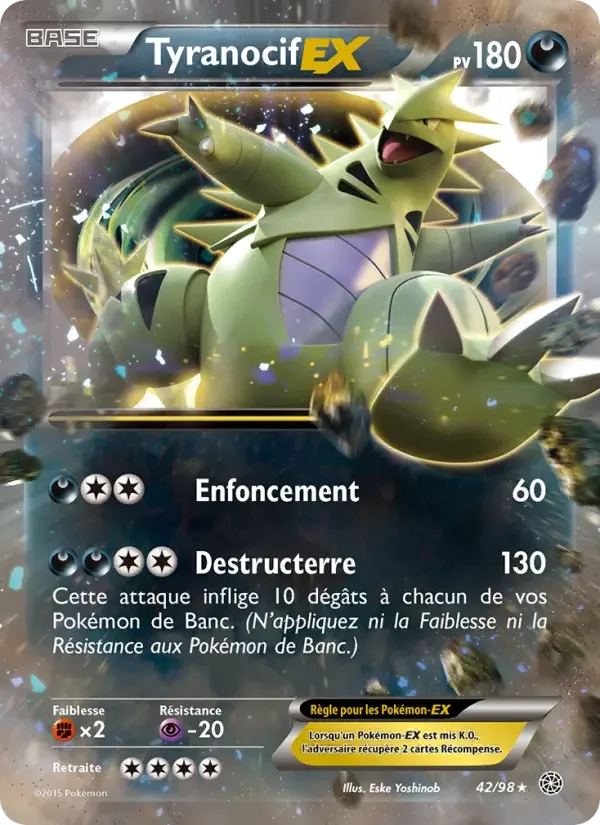 Carte Pokémon Tyranocif EX — Origines Antiques